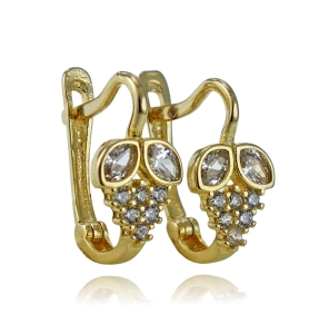 Złote Kolczyki Winogronka z Cyrkoniami na Angliku