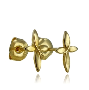 Złote Kolczyki Gładkie Krzyżyki - pr. 585