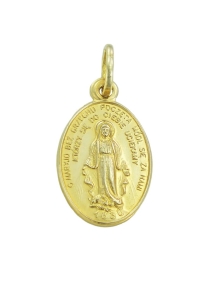 Piękny Złoty Cudowny Medalik Matki Boskiej - Próba 585 !!!