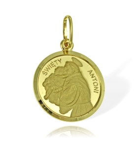 Złoty Medalik Święty Antoni - Próba 585