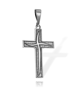 Srebrny Oksydowany Duży Krzyż