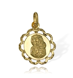  Złoty Medalik z Matka Boska Częstochowska - Próba 585