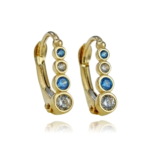 Złote Kolczyki z Cyrkoniami na Zatrzasku - pr. 585