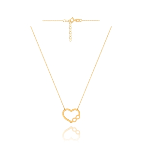 Złoty Modny Naszyjnik Celebrytka z Serduszkiem i Nieskończonością - pr.585