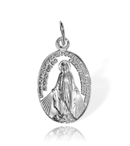 Srebrny Cudowny Medalik Matka Boska Niepokalana - Próba 925 