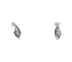 Piękne Srebrne Oksydowane Kolczyki z Cyrkoniami !! B-1