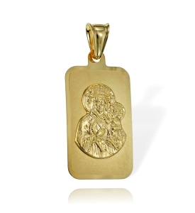 Złoty Duży Medalik z Matka Boska Częstochowska - Próba 585