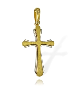 Srebrny Rodowany Pozłocony Satynowany Krzyż - Jakość Wykonania