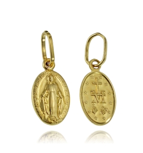 Złoty Mały Cudowny Medalik Matki Boskiej Niepokalana - Próba 585