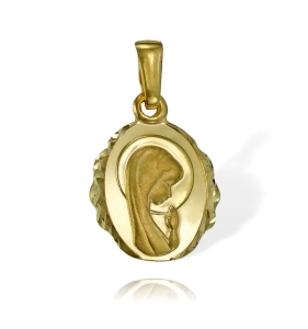 Złoty Diamentowany Medalik Matka Boska Modląca - Pr. 585