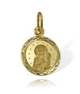 Złoty Medalik z Wizerunkiem Matki Boskiej Częstochowskiej - Próba 585