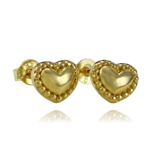 Złote Kolczyki Serca Serduszka - próba 585