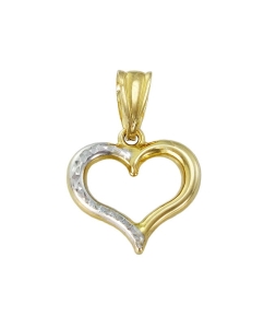 Złoty Wisiorek Dwukolorowe Serce - Jakość Wykonania !