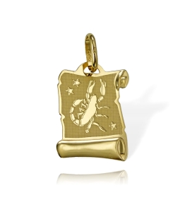 Złoty Wisiorek Znak Zodiaku Skorpion na Papirusie - Pr. 585