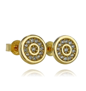 Piękne Złote Kolczyki z Cyrkoniami - próba 585