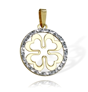  Złoty Wisiorek Diamentowana Koniczynka - Pr. 585