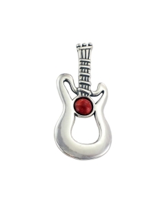 Piękny Srebrny Wisiorek - Gitara z Koralem !!!