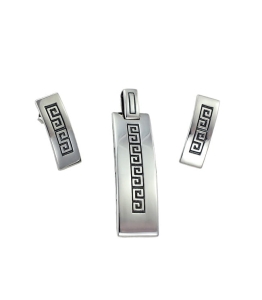 Piękny Srebrny Solidny Komplet Grecki Wzór !!