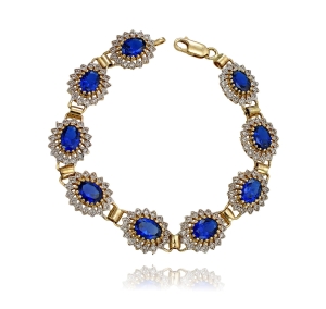 Modna Złota Efektowna Bransoletka Markiza z Cyrkoniami - pr.585