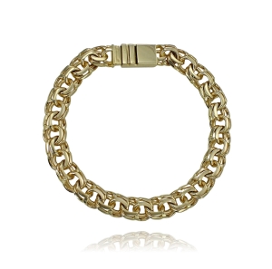 Modna Złota Pełna Bransoletka Galibardi - próba 585