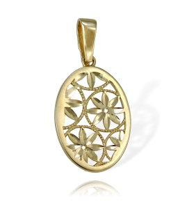 Złoty Ażurowy Diamentowany Wisiorek - Pr. 585