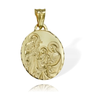 Złoty Medalik z Wizerunkiem Świętej Rodziny - Próba 585