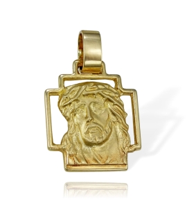 Złoty Medalik z Wizerunkiem Głowy Jezusa Chrystusa - Pr. 585