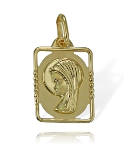 Złoty Medalik z Matką Boską Madonna - Próba 585