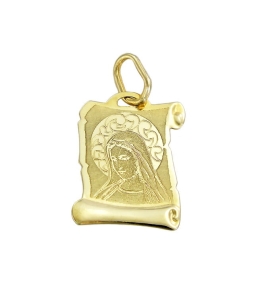 Złoty Wisiorek Matka Boska na Papirusie - Próba 585