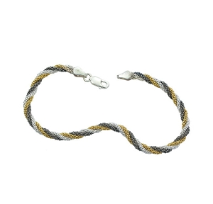 Piękna Srebrna Bransoletka Trzykolorowa !!!