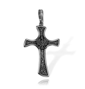 SREBRNY OKSYDOWANY KRZYŻ BÓG HONOR OJCZYZNA - KRZYŻ PATRIOTYCZNY Z ORŁEM 