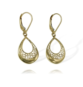 Piękne Złote Ażurowe Kolczyki - próba 585 