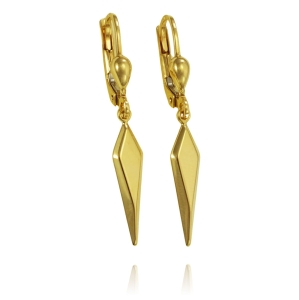 Piękne Złote Kolczyki Romby Romb - Próba 585  