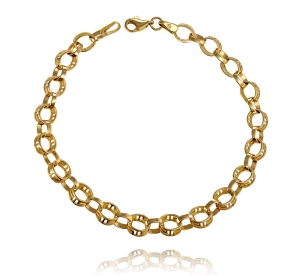 Prześliczna Złota Modna Ażurowa Bransoletka - Próba 585 