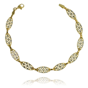 Efektowna Diamentowana Złota Bransoletka - Próba 585