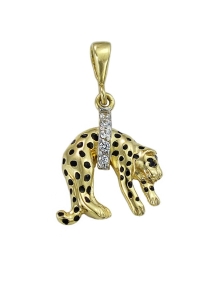Złoty Wisiorek Pantera z Cyrkoniami pr. 585 Jakość 