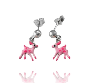 Piękne Srebrne Kolczyki "Sarenki"