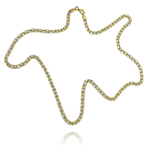 Piękny Złoty Naszyjnik z Elementami Diamentowanego Białego Złota- Próba 585 !