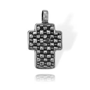 Srebrny Wisiorek Oksydowany Krzyżyk