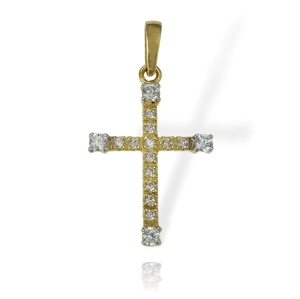 Złoty Krzyż z Cyrkoniami - Próba 585 