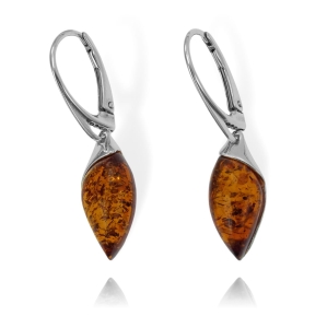 Srebrne Piękne Kolczyki z Bursztynem !