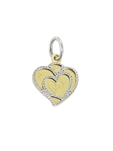 Piękny Złoty Wisiorek Grawerowane Serduszka w Sercu - Jakość Wykonania !!