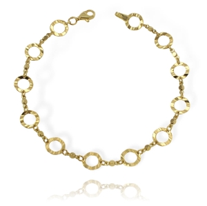 Piękna Złota Diamentowana Bransoletka - pr.585 