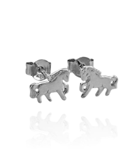 Srebrne Rodowane Kolczyki Konie Koniki