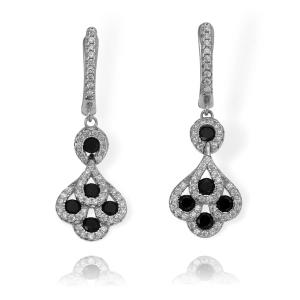 Piękne Srebrne Rodowane Kolczyki z Cyrkoniami !