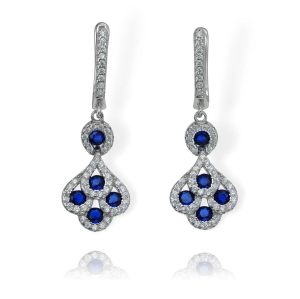 Piękne Srebrne Rodowane Kolczyki z Cyrkoniami ! 