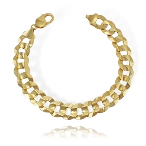 Złota Efektowna Konkretna Bransoletka Pancerka 