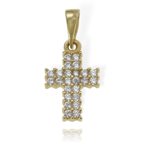 Piękny Złoty Krzyżyk z Cyrkoniami - Próba 585