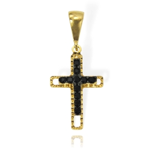 Złoty Krzyż z Czarnymi Cyrkoniami - Próba 585 