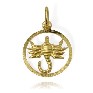 Złoty Diamentowany Wisiorek Znak Zodiaku Skorpion - Pr. 585 
